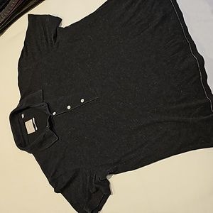 Billy Reid Cotton Cashmere Charcoal Polo  Size L